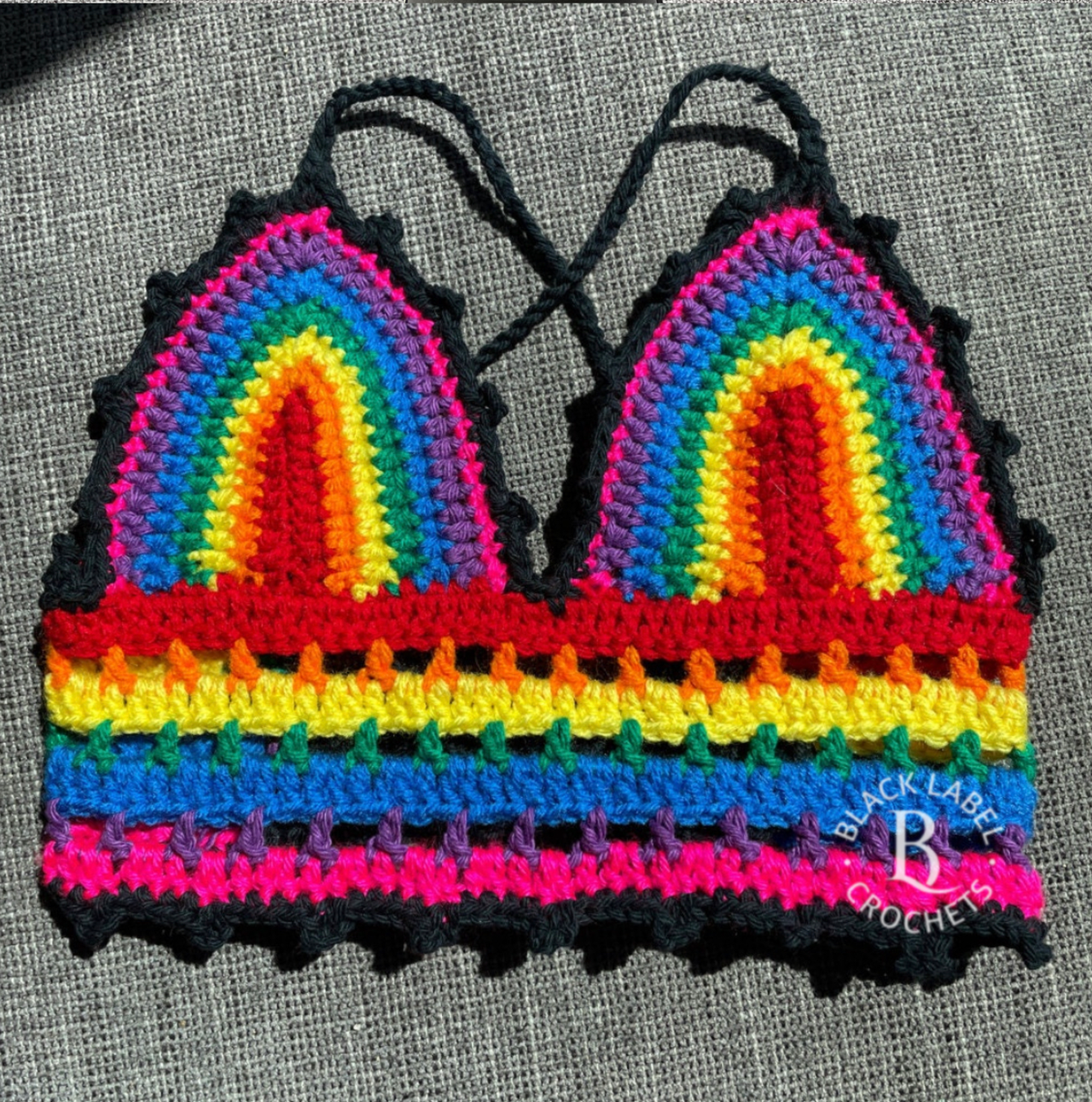 How to Crochet a Rainbow Top/ crochet rainbow bralette 